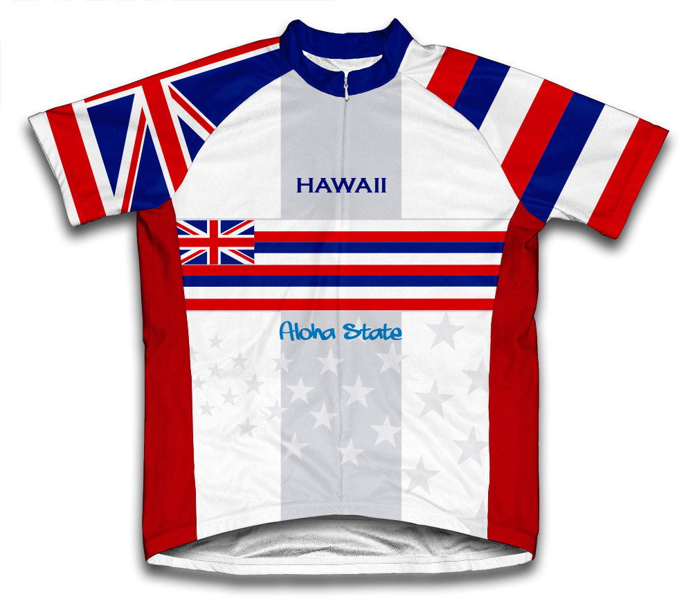 Hawaii Flag Short Sleeve Cycling Jersey for Men and Women