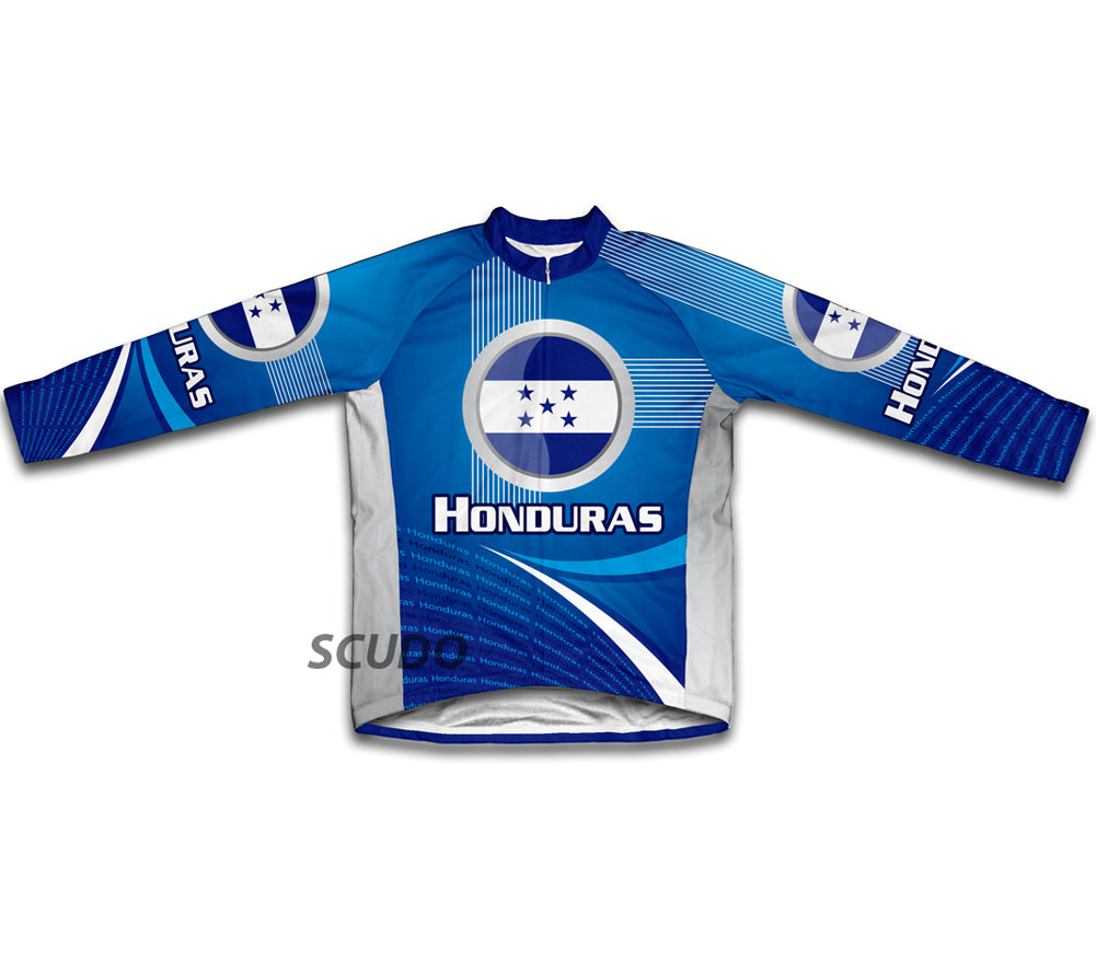 Honduras Flag Winter Thermal Cycling Jersey