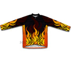 Hot Flames Short Sleeve Cycling Jersey for Men and Women