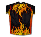 Hot Flames Short Sleeve Cycling Jersey for Men and Women