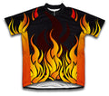 Hot Flames Short Sleeve Cycling Jersey for Men and Women
