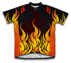 Hot Flames Short Sleeve Cycling Jersey for Men and Women