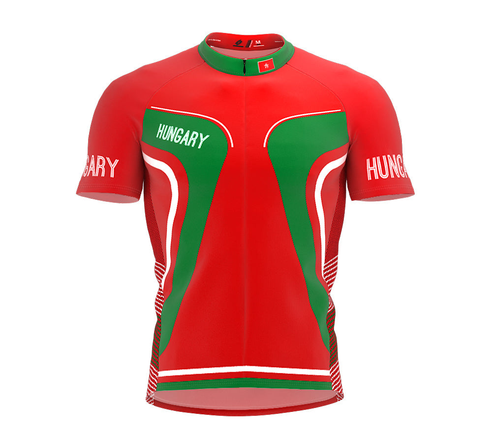 Hungary  Full Zipper Bike Short Sleeve Cycling Jersey