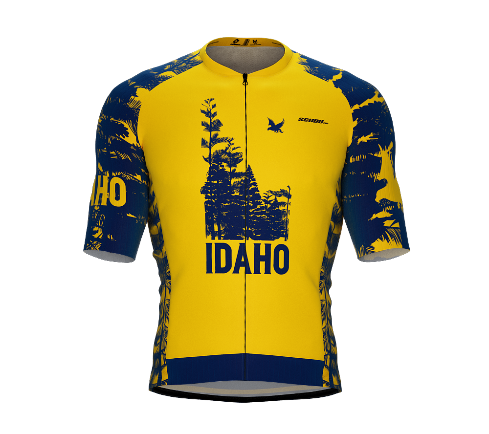 ScudoPro Pro-Elite Short Sleeve Cycling Jersey Idaho USA State Icon landmark symbol identity  | Men and Women