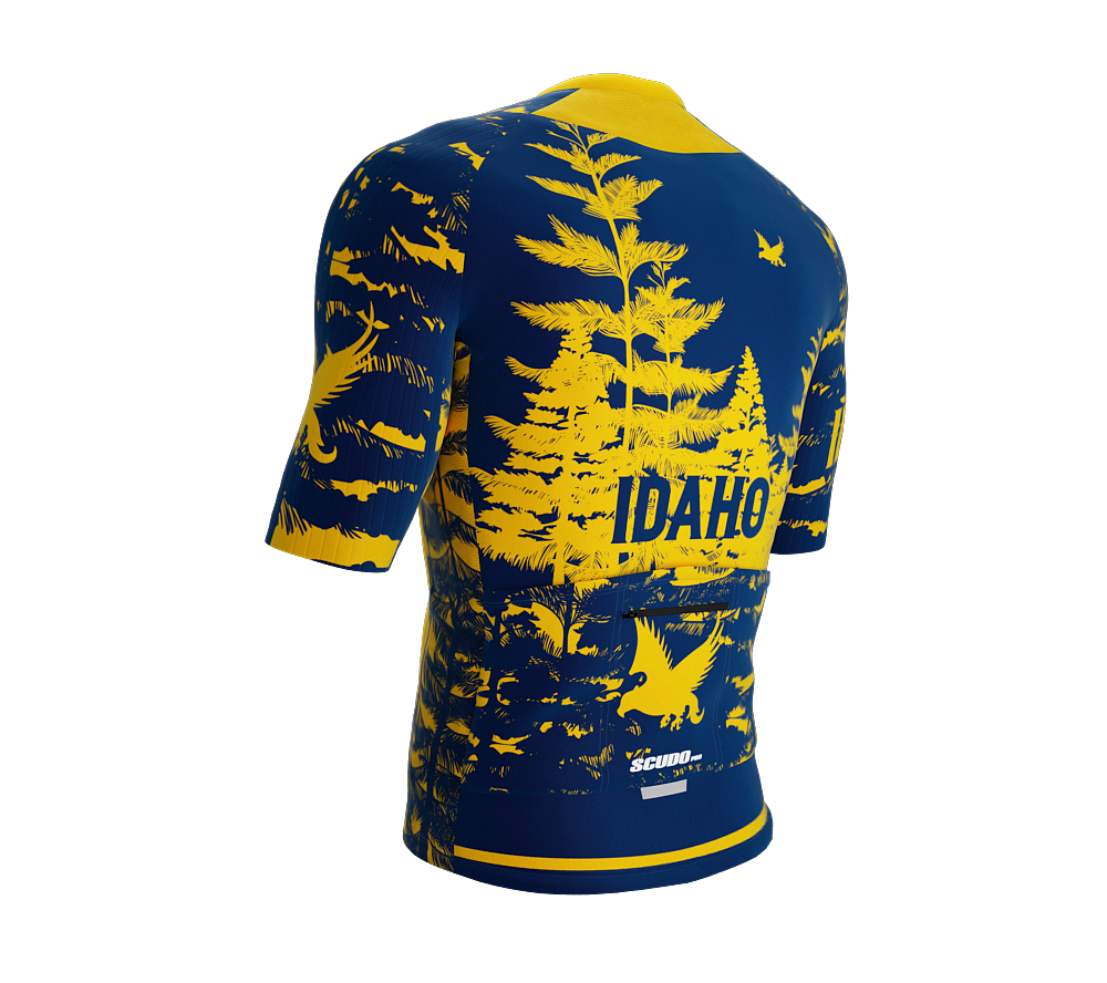 ScudoPro Pro-Elite Short Sleeve Cycling Jersey Idaho USA State Icon landmark symbol identity  | Men and Women
