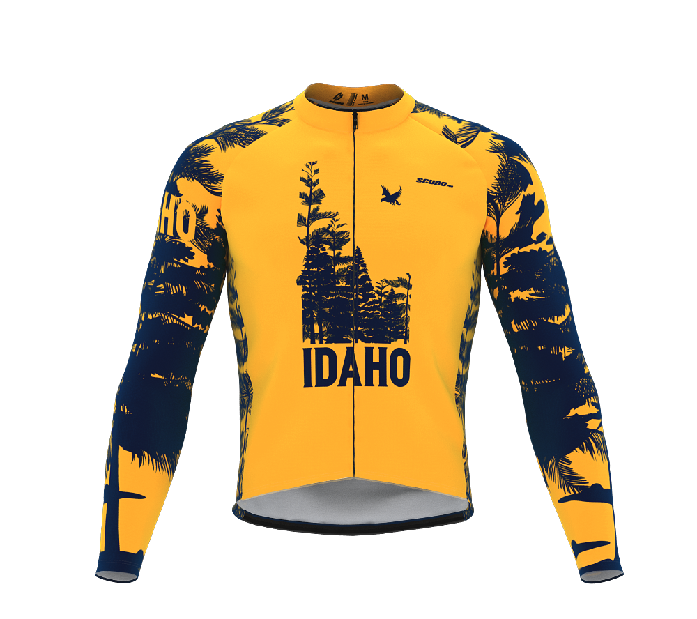 ScudoPro Pro Thermal Long Sleeve Cycling Jersey Idaho USA state Icon landmark identity  | Men and Women