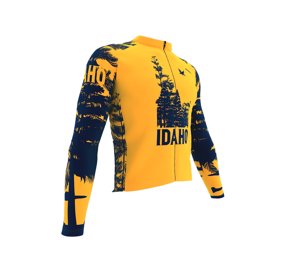 ScudoPro Pro Thermal Long Sleeve Cycling Jersey Idaho USA state Icon landmark identity  | Men and Women