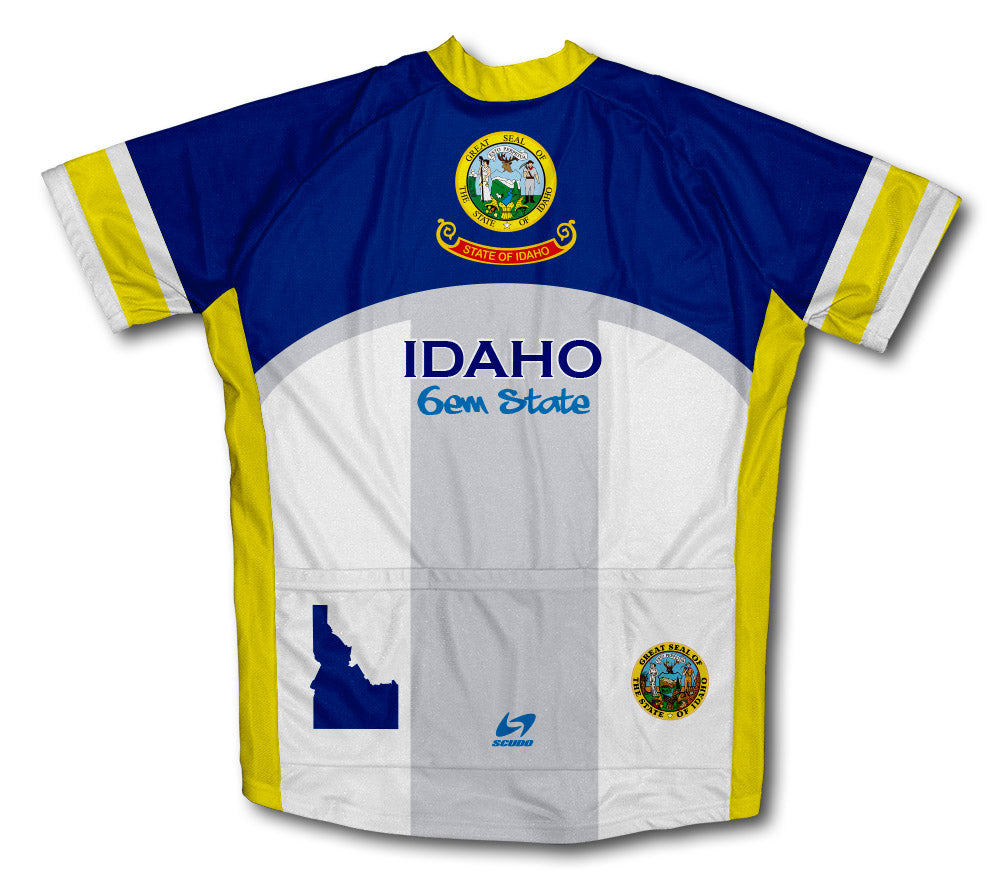 Idaho Flag Short Sleeve Cycling Jersey for Men and Women
