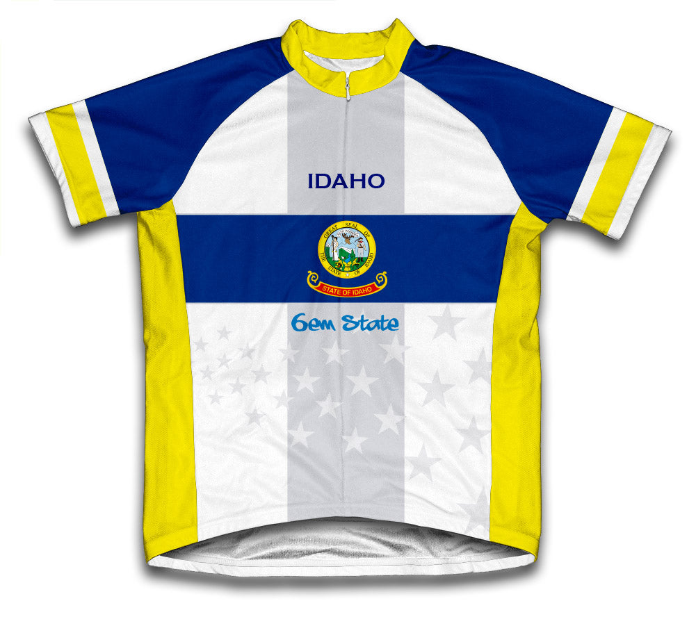 Idaho Flag Short Sleeve Cycling Jersey for Men and Women