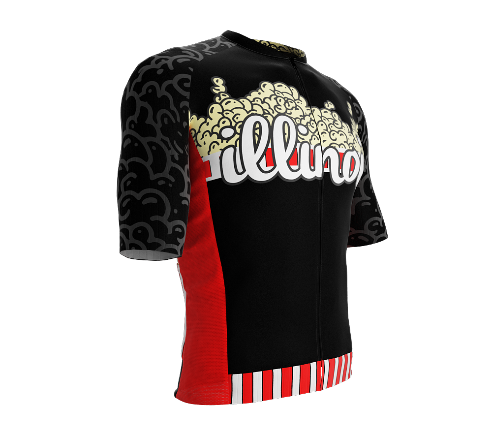 ScudoPro Pro-Elite Short Sleeve Cycling Jersey Illinois USA State Icon landmark symbol identity  | Men and Women