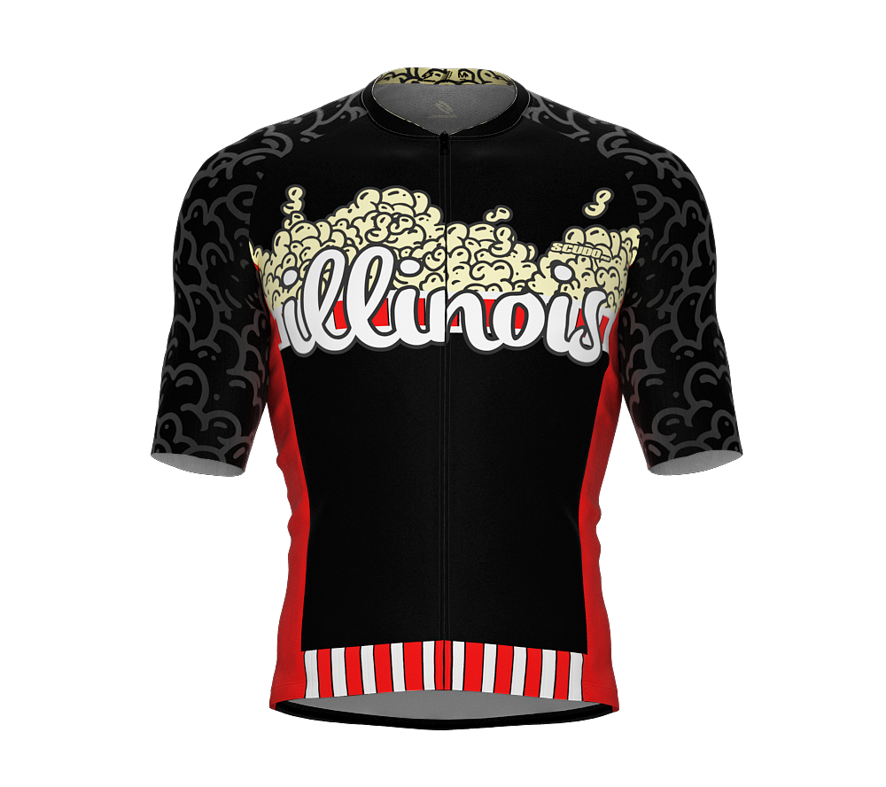 ScudoPro Pro-Elite Short Sleeve Cycling Jersey Illinois USA State Icon landmark symbol identity  | Men and Women