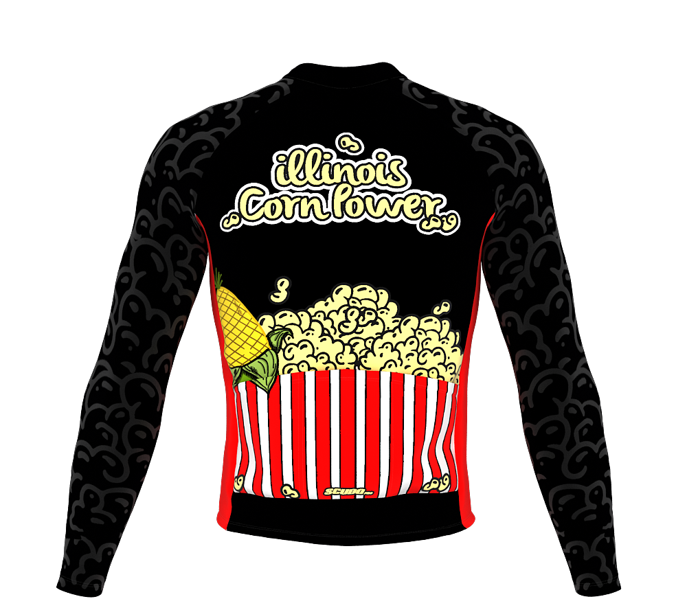 ScudoPro Pro Thermal Long Sleeve Cycling Jersey Illinois USA state Icon landmark identity  | Men and Women