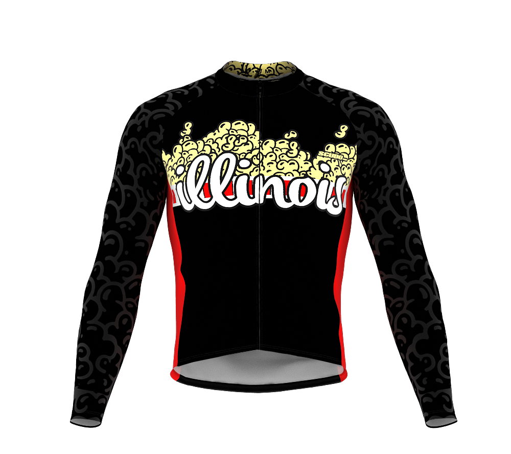 ScudoPro Pro Thermal Long Sleeve Cycling Jersey Illinois USA state Icon landmark identity  | Men and Women