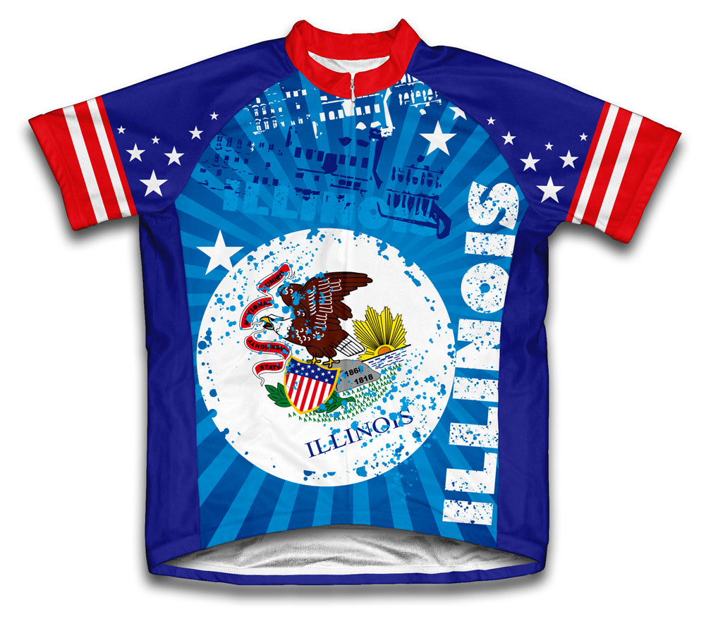 Illinois Short Sleeve Cycling Jersey for Men and Women