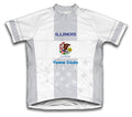 Illinois Flag Short Sleeve Cycling Jersey for Men and Women