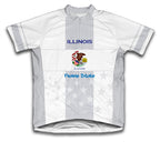 Illinois Flag Short Sleeve Cycling Jersey for Men and Women