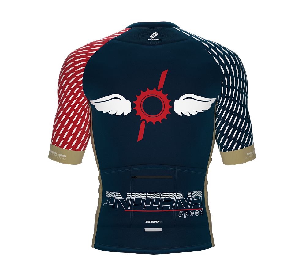 ScudoPro Pro-Elite Short Sleeve Cycling Jersey indiana USA State Icon landmark symbol identity  | Men and Women