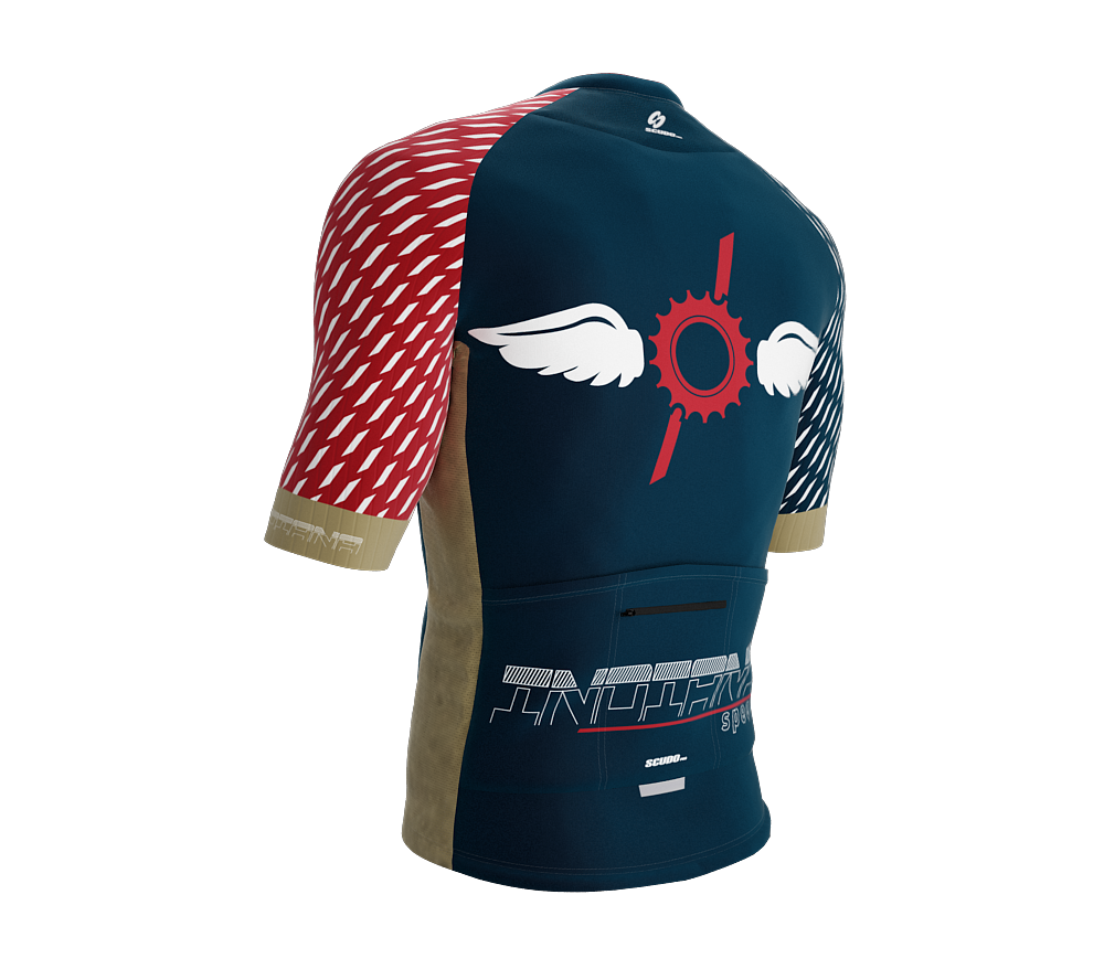 ScudoPro Pro-Elite Short Sleeve Cycling Jersey indiana USA State Icon landmark symbol identity  | Men and Women