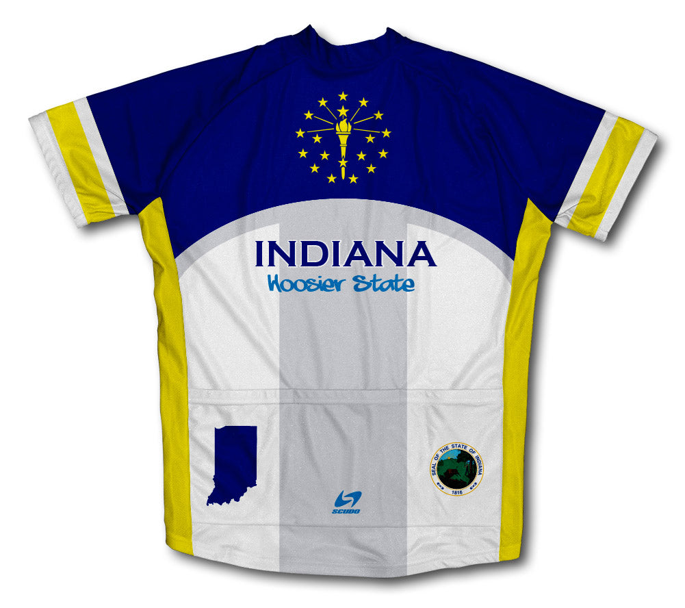 Indiana Flag Short Sleeve Cycling Jersey for Men and Women