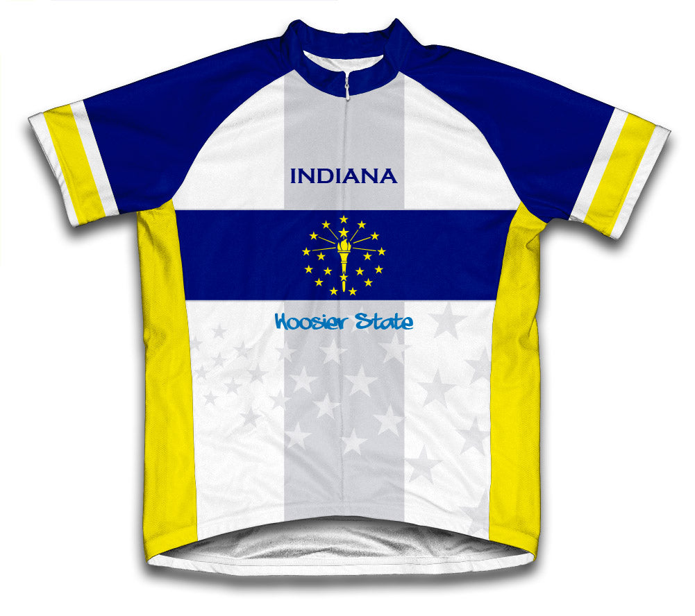 Indiana Flag Short Sleeve Cycling Jersey for Men and Women