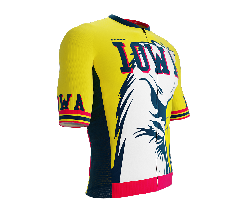 ScudoPro Pro-Elite Short Sleeve Cycling Jersey Iowa USA State Icon landmark symbol identity  | Men and Women