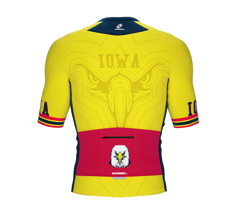 ScudoPro Pro-Elite Short Sleeve Cycling Jersey Iowa USA State Icon landmark symbol identity  | Men and Women