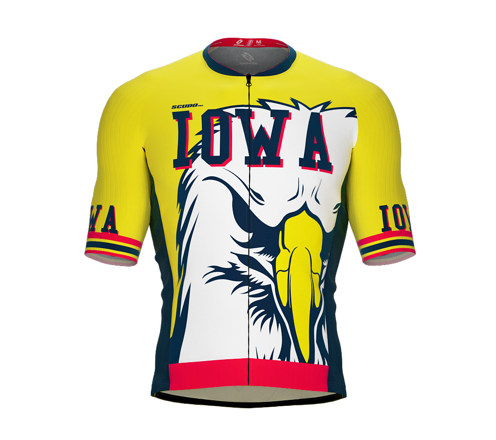 ScudoPro Pro-Elite Short Sleeve Cycling Jersey Iowa USA State Icon landmark symbol identity  | Men and Women