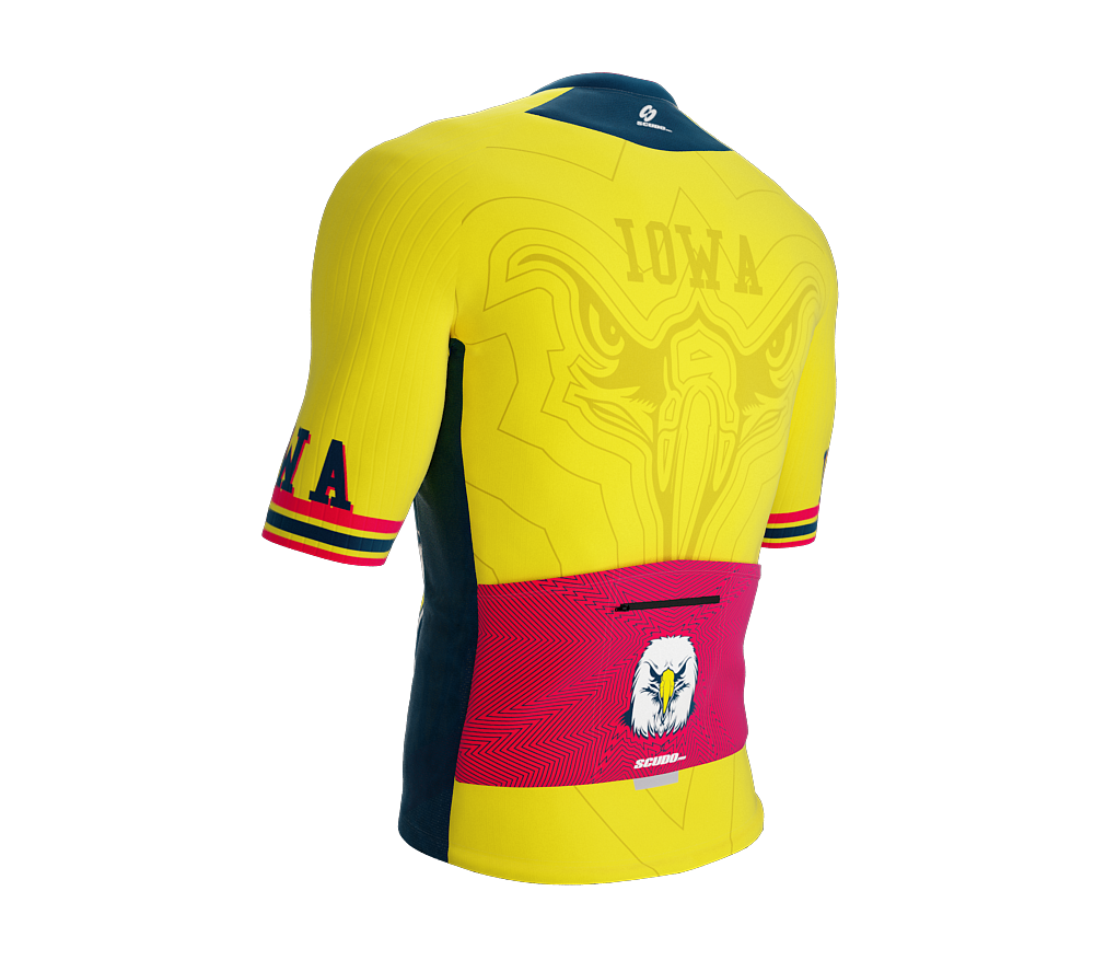 ScudoPro Pro-Elite Short Sleeve Cycling Jersey Iowa USA State Icon landmark symbol identity  | Men and Women