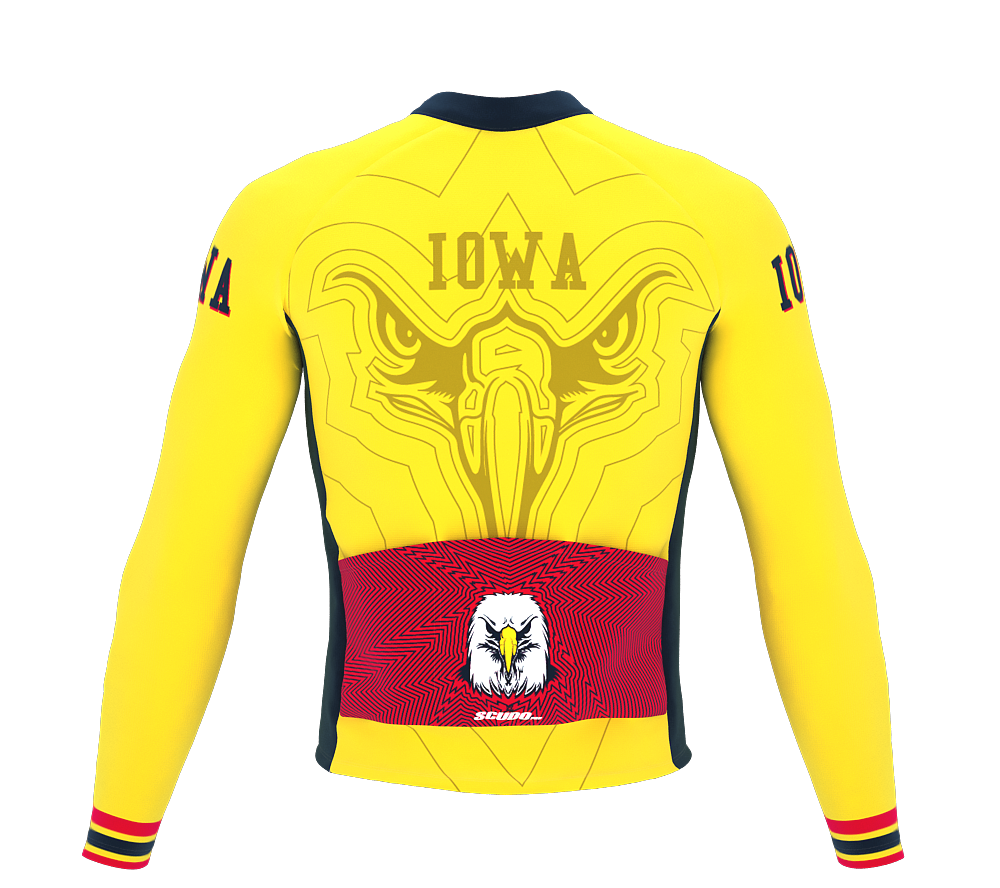 ScudoPro Pro Thermal Long Sleeve Cycling Jersey Iowa USA state Icon landmark identity  | Men and Women