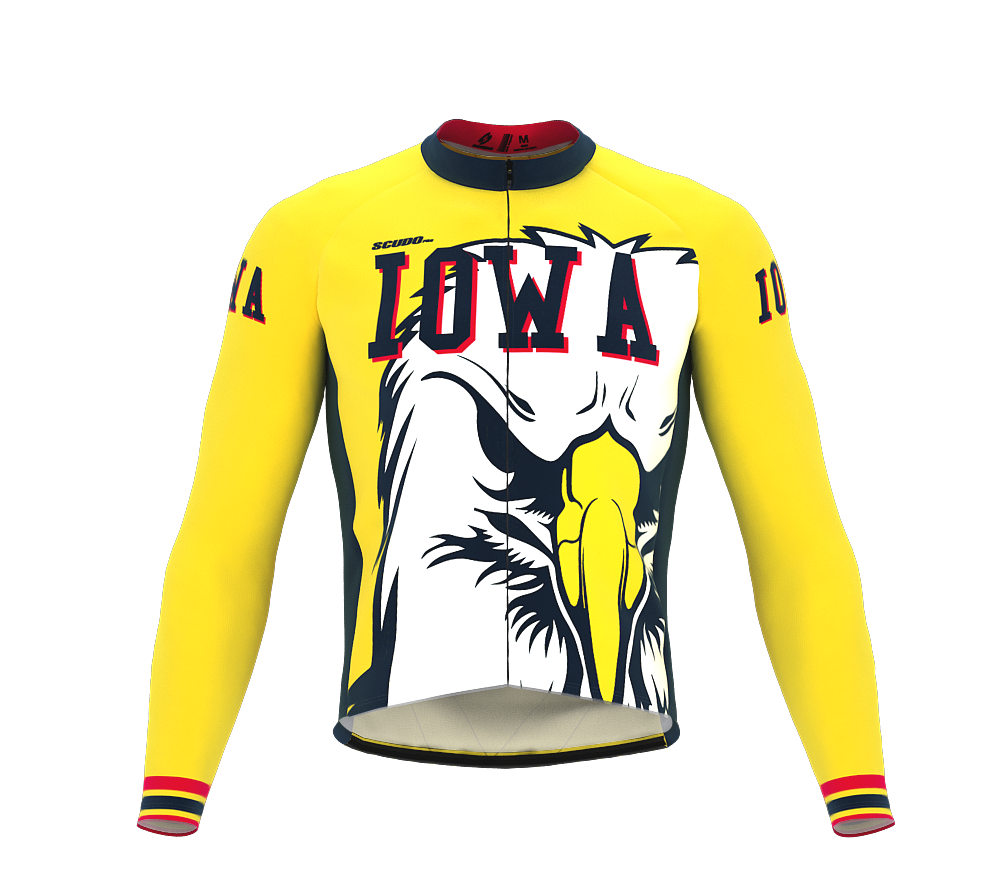 ScudoPro Pro Thermal Long Sleeve Cycling Jersey Iowa USA state Icon landmark identity  | Men and Women