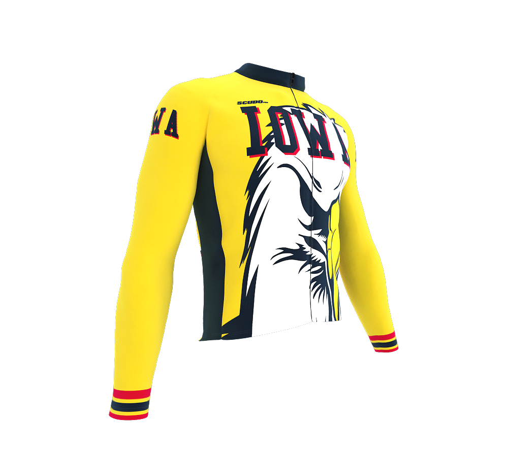 ScudoPro Pro Thermal Long Sleeve Cycling Jersey Iowa USA state Icon landmark identity  | Men and Women