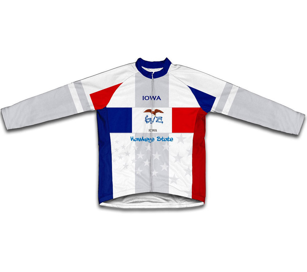 Iowa Flag Short Sleeve Cycling Jersey for Men and Women