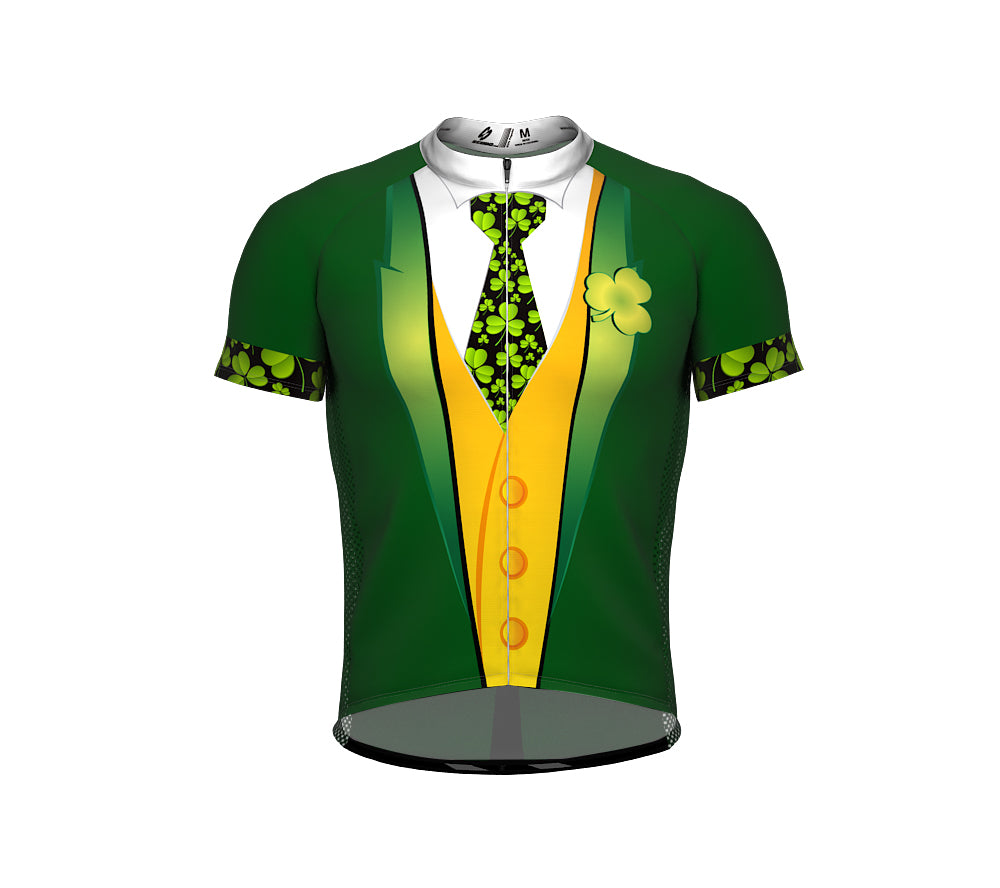 Iris Tuxedo St. Patrick's Day Short Sleeve Cycling Jersey for Men and Women