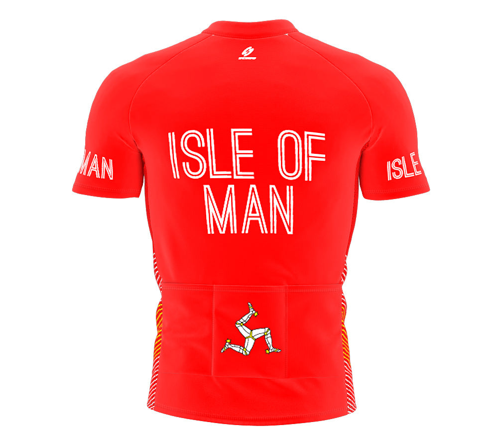 Isle Of Man  Full Zipper Bike Short Sleeve Cycling Jersey