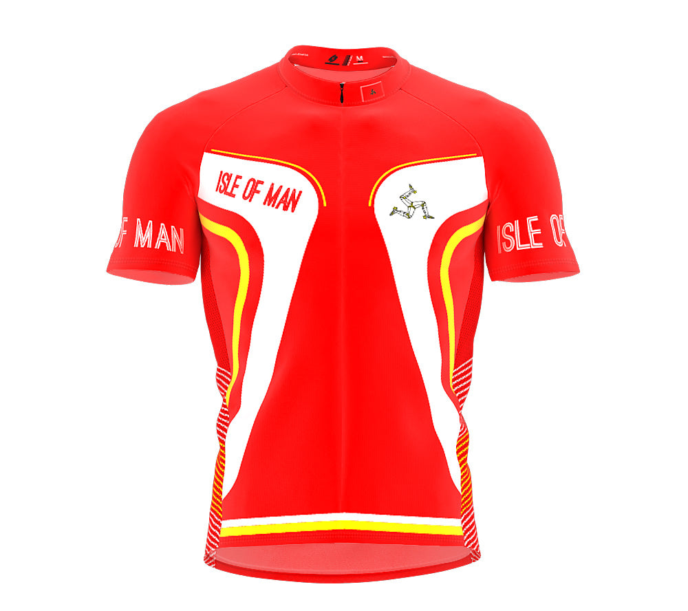Isle Of Man Full Zipper Bike Short Sleeve Cycling Jersey for Men