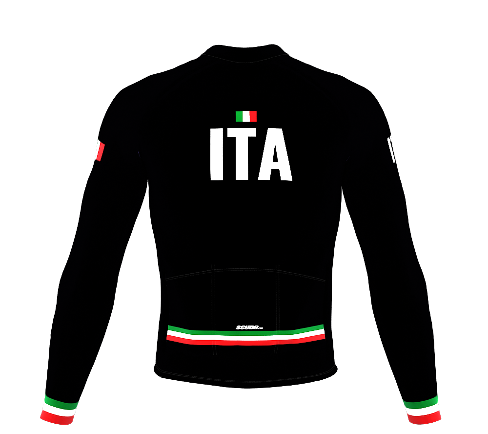 ScudoPro Pro Thermal Long Sleeve Cycling Jersey Country CODE Italy Black | Men and Women