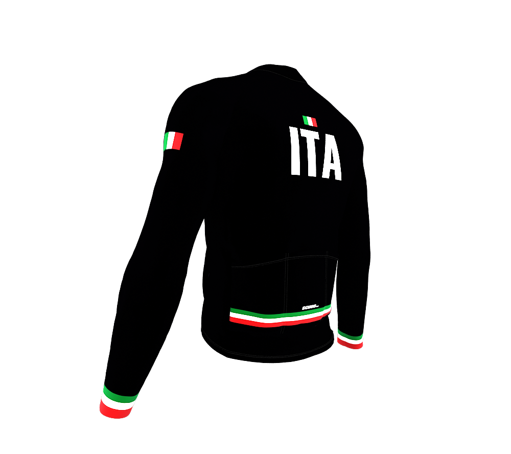 ScudoPro Pro Thermal Long Sleeve Cycling Jersey Country CODE Italy Black | Men and Women