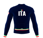 ScudoPro Pro Thermal Long Sleeve Cycling Jersey Country CODE Italy Blue | Men and Women