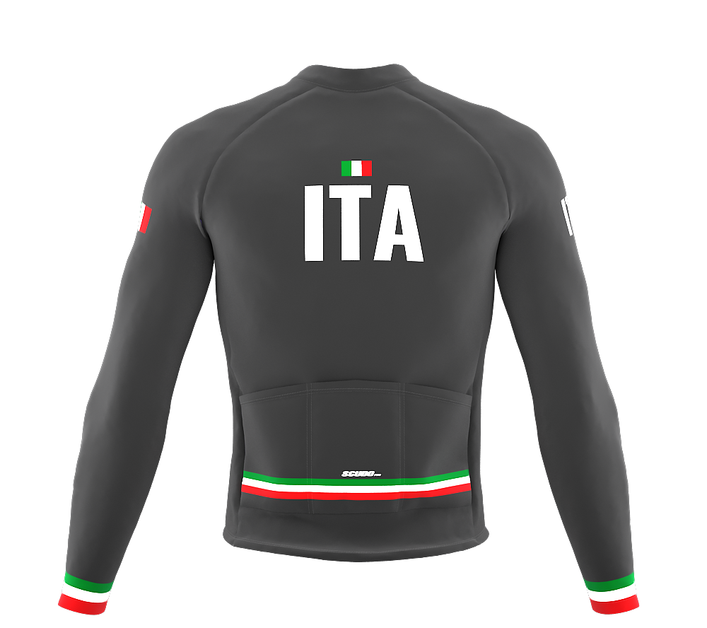 ScudoPro Pro Thermal Long Sleeve Cycling Jersey Country CODE Italy Gray | Men and Women