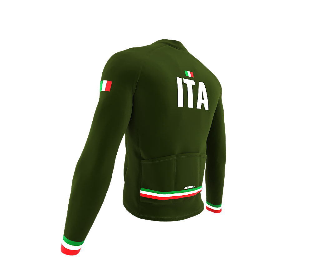ScudoPro Pro Thermal Long Sleeve Cycling Jersey Country CODE Italy Green | Men and Women