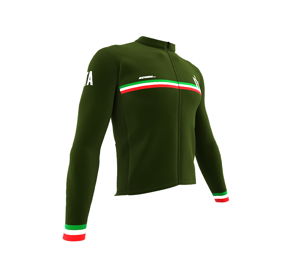 ScudoPro Pro Thermal Long Sleeve Cycling Jersey Country CODE Italy Green | Men and Women