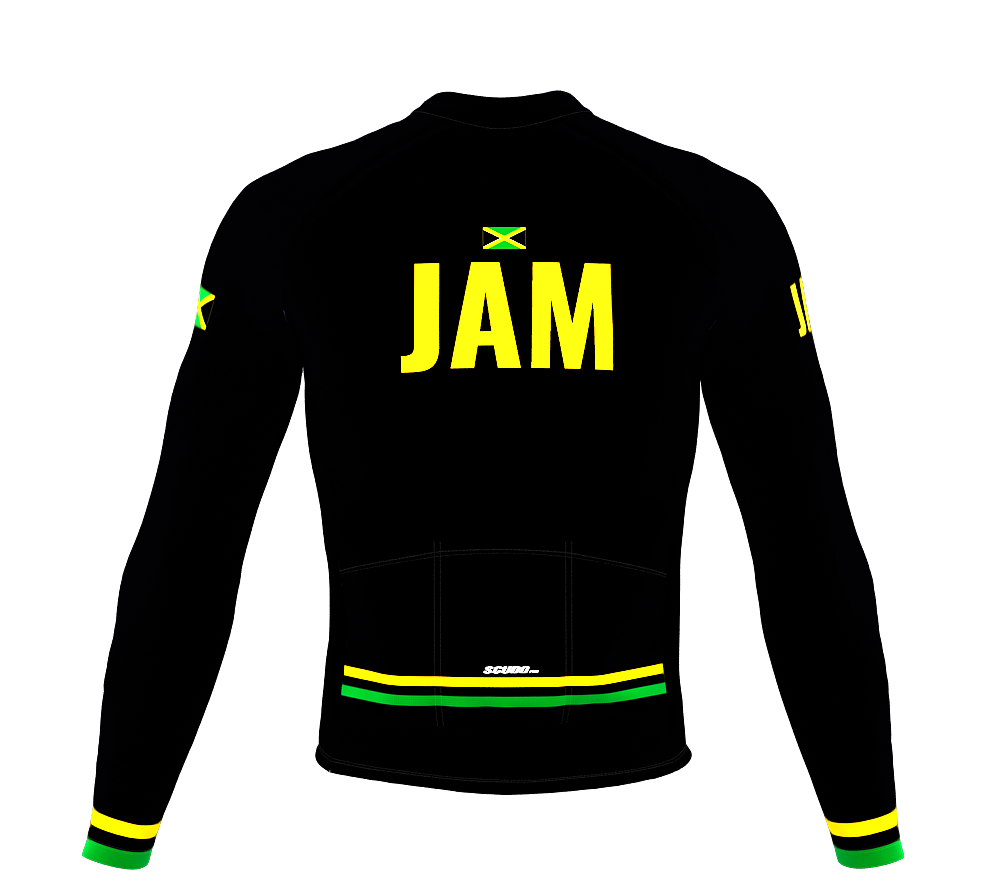 ScudoPro Pro Thermal Long Sleeve Cycling Jersey Country CODE Jamaica Black | Men and Women