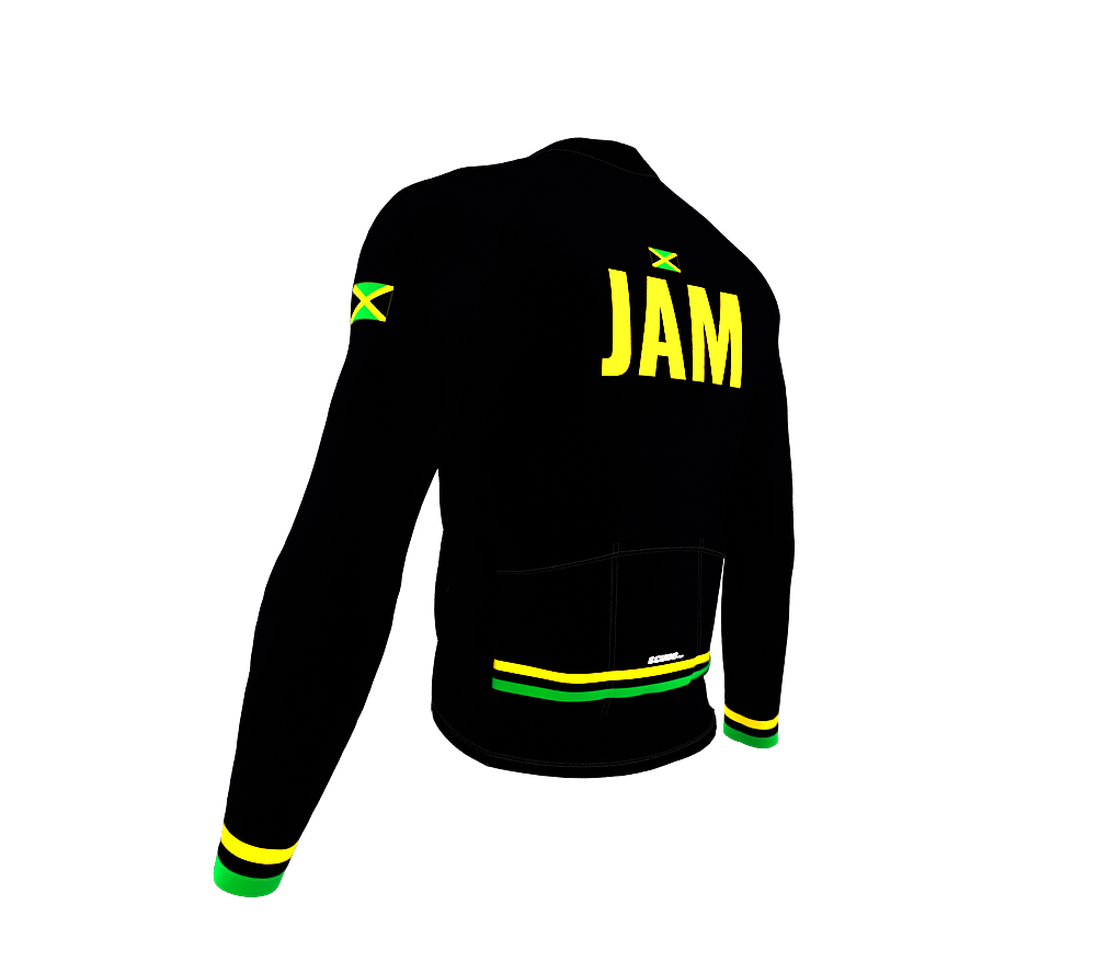 ScudoPro Pro Thermal Long Sleeve Cycling Jersey Country CODE Jamaica Black | Men and Women