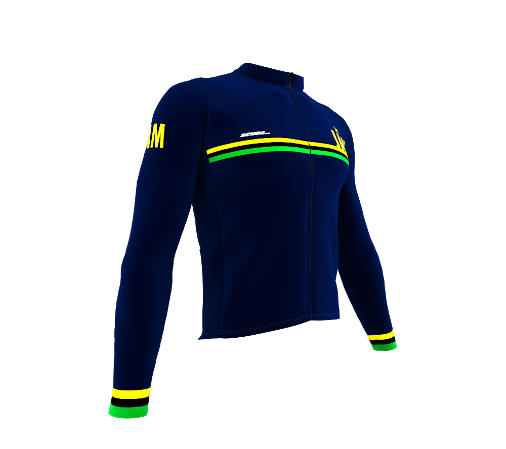 ScudoPro Pro Thermal Long Sleeve Cycling Jersey Country CODE Jamaica Blue | Men and Women