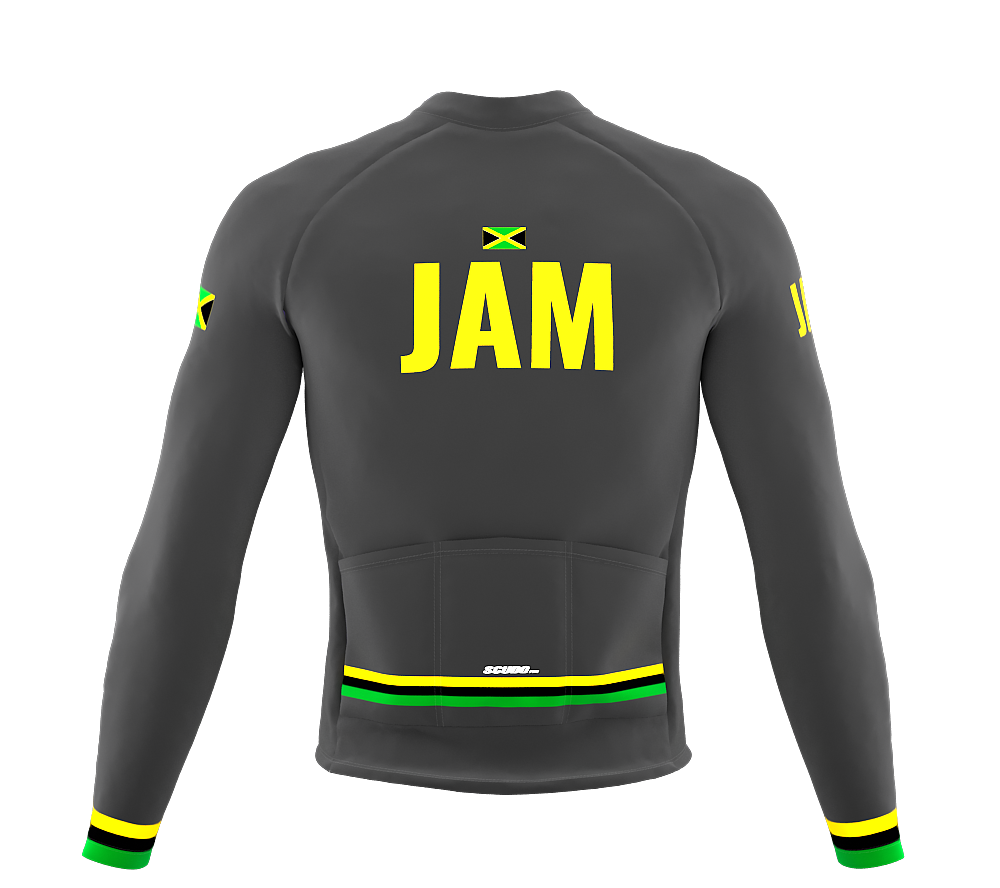ScudoPro Pro Thermal Long Sleeve Cycling Jersey Country CODE Jamaica Gray | Men and Women