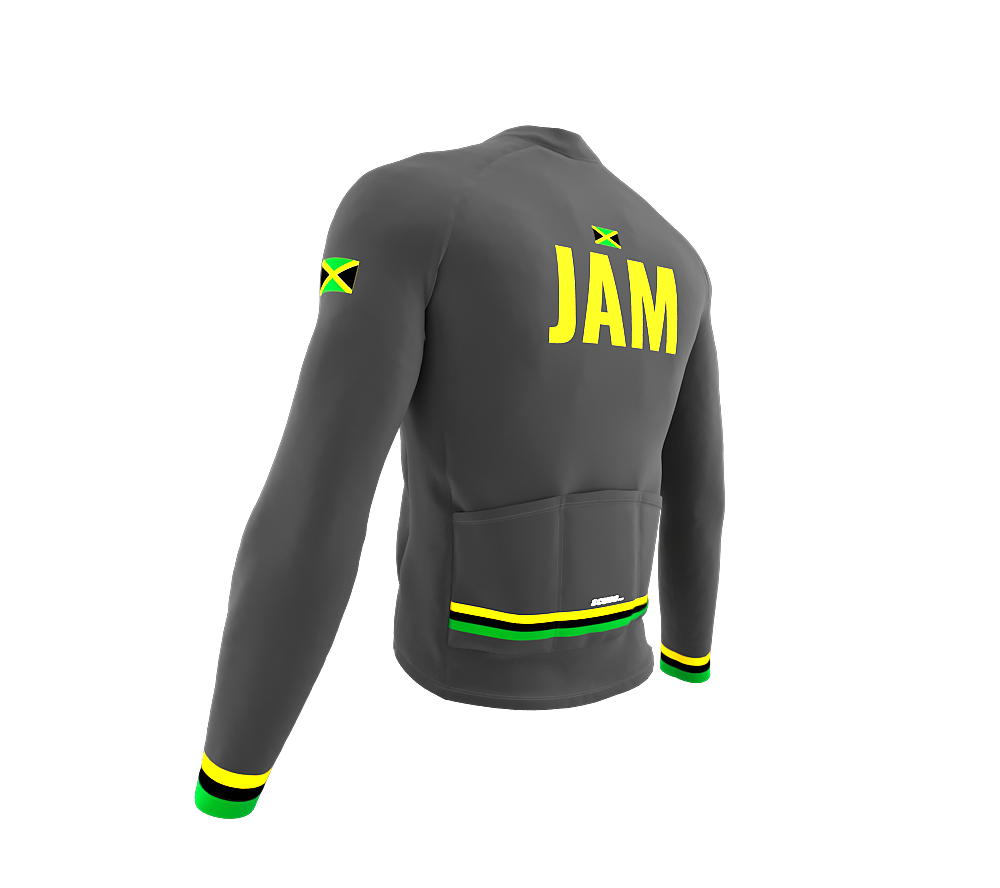 ScudoPro Pro Thermal Long Sleeve Cycling Jersey Country CODE Jamaica Gray | Men and Women