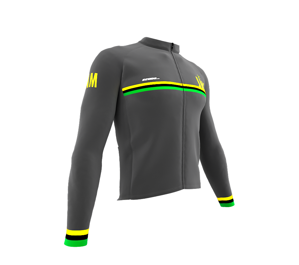 ScudoPro Pro Thermal Long Sleeve Cycling Jersey Country CODE Jamaica Gray | Men and Women
