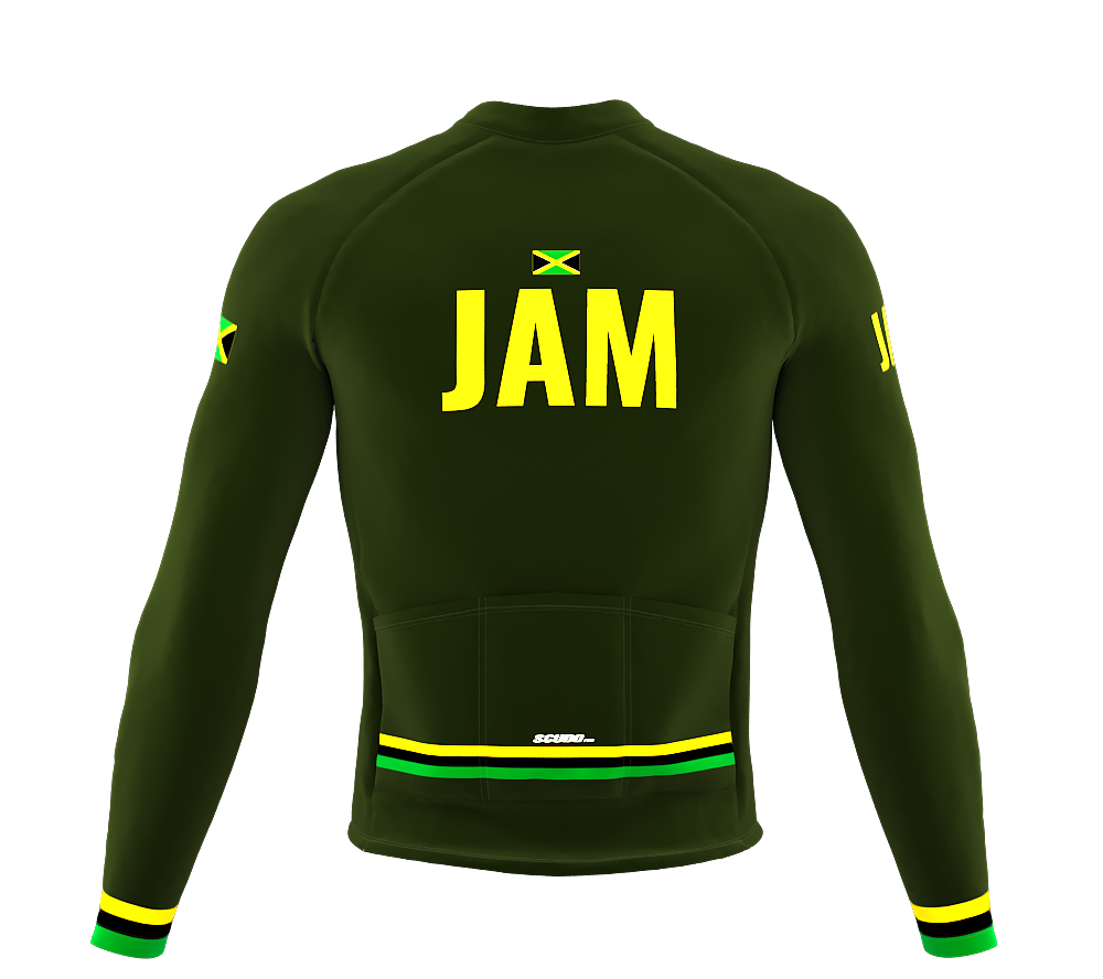 ScudoPro Pro Thermal Long Sleeve Cycling Jersey Country CODE Jamaica Green | Men and Women