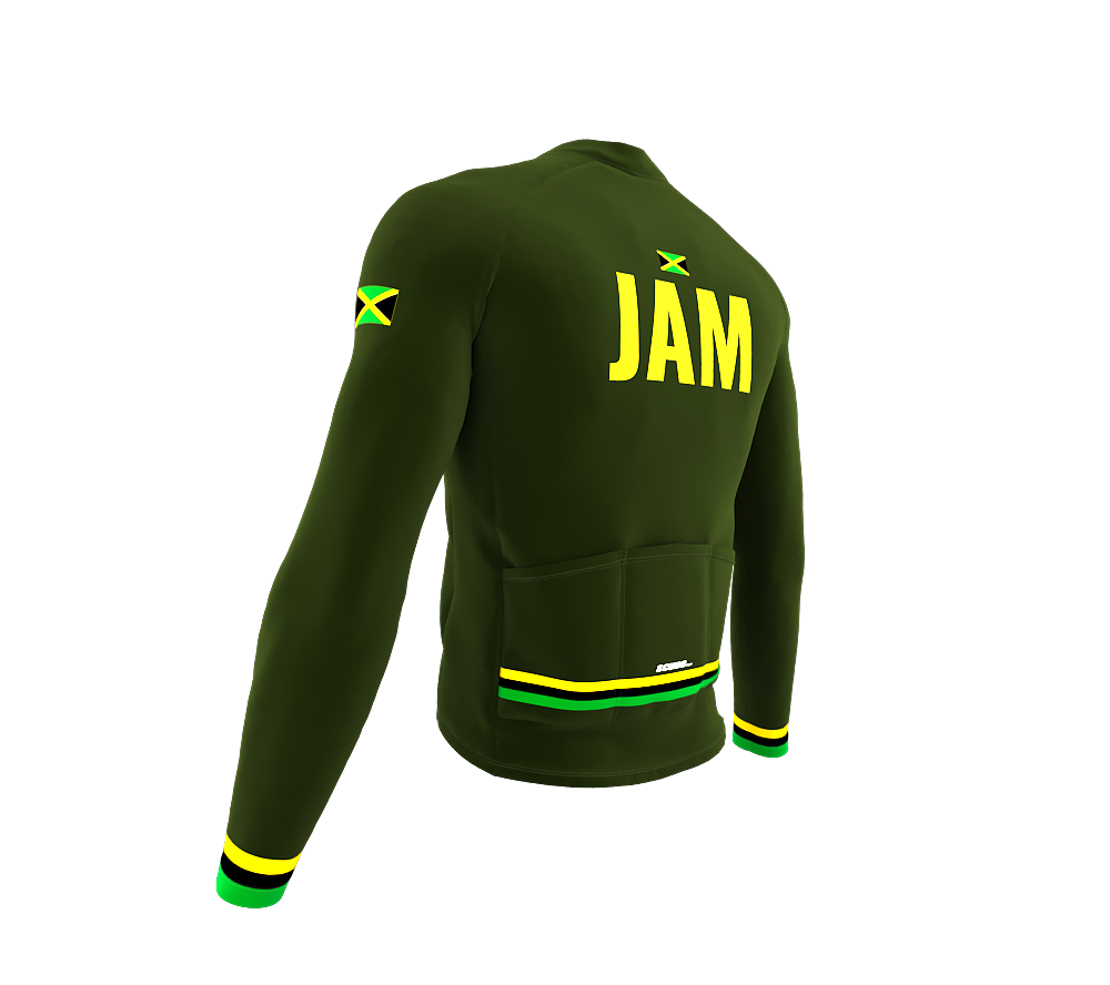 ScudoPro Pro Thermal Long Sleeve Cycling Jersey Country CODE Jamaica Green | Men and Women