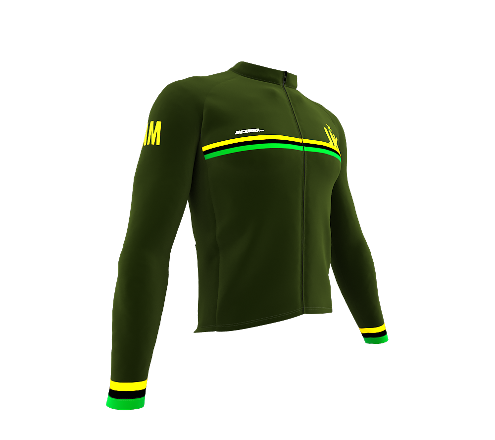ScudoPro Pro Thermal Long Sleeve Cycling Jersey Country CODE Jamaica Green | Men and Women